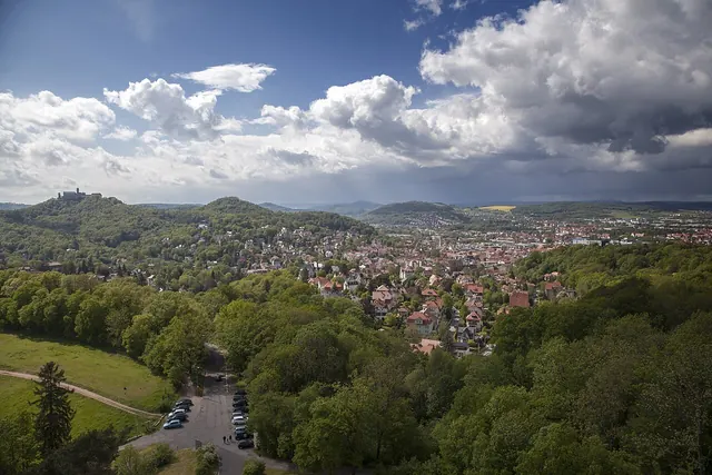 Eisenach při pohledu z Göpelskuppe