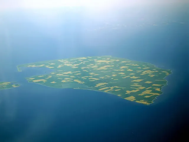 Ostrov Fehmarn při pohledu z letadla