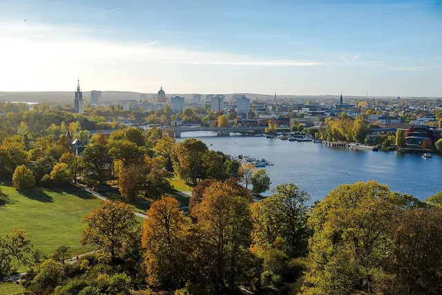 Pohled na Postupim z parku Babelsberg